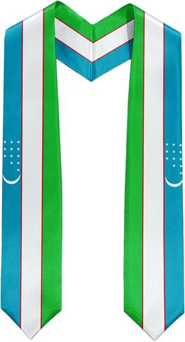 Cape Verde Flag International Graduate Satin Stole Scarf with National Flag Design, 72" Graduation Sash in Kuwait