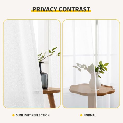 MIULEE White Thermal Insulated Curtains 84 Inches Long 2 Panels Set for Summer Heat Blocking Non See Through Privacy Thick Semi Sheer Light Filtering Back Tab Window Drapes for Bedroom Living Room in Saudi Arabia