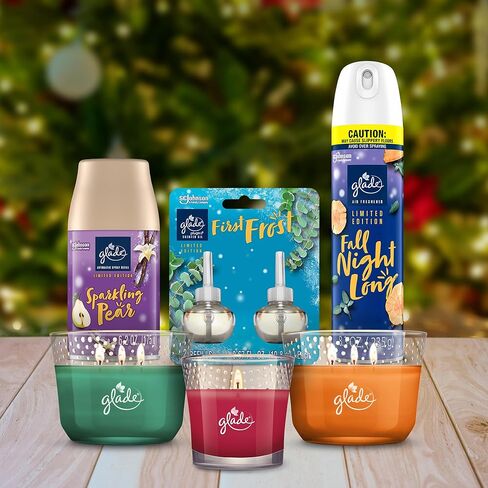Glade Candle Jar, Air Freshener, 2in1, Merry Berry & Cranberry Celebration, 3.4 Oz, 2 Count in Saudi Arabia