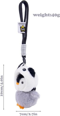 WANXINZHIQU Cute Penguin Keychain Soft Fabric Bag Charm Animal Keyring Backpack Car Decor Gift for Women in Saudi Arabia