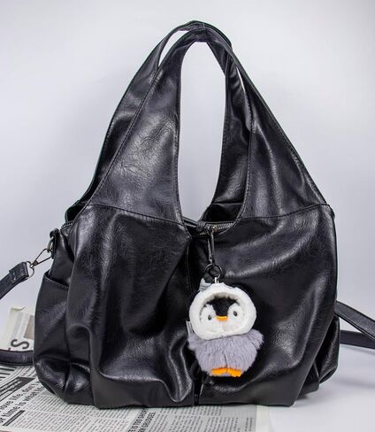 WANXINZHIQU Cute Penguin Keychain Soft Fabric Bag Charm Animal Keyring Backpack Car Decor Gift for Women in Saudi Arabia