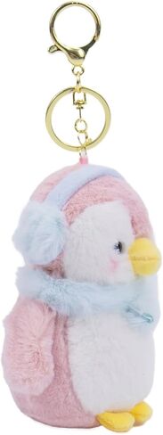 WANXINZHIQU Cute Penguin Keychain Soft Fabric Bag Charm Animal Keyring Backpack Car Decor Gift for Women in Saudi Arabia