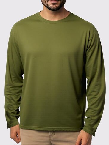 Men's Long Sleeved Quick Drying Sports Round Neck T Shirt in Saudi Arabia