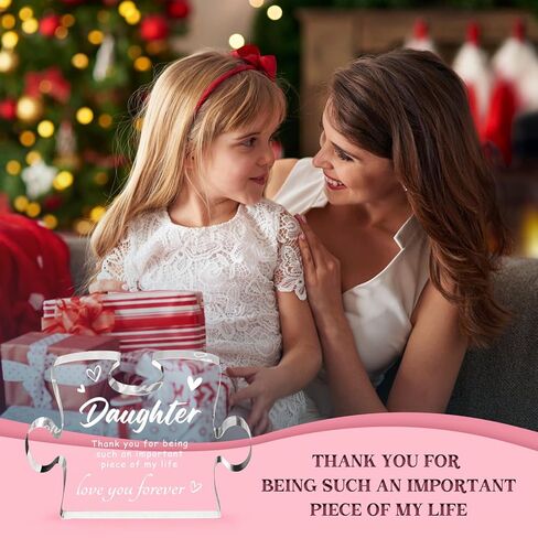 Daughter Gifts from Mom - Engraved Acrylic Block Puzzle, Best Daughter Gifts, Mothers Day Wedding Graduation Christmas Birthday Present, Desktop Decoration in Saudi Arabia