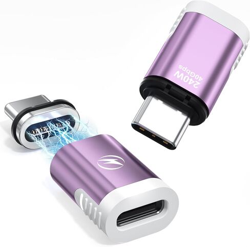 USB C Magnetic Adapter (2 Pack), 240W USB Type C Male to Female Adapter Extender Compatible with Thunderbolt 3/4, Support up to 240W Charging, 40Gbps Data Transfer and 8K@60Hz Video, Light Blue in Kuwait