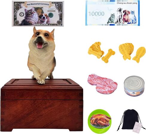 Yuechao Pet Urns for Dogs Ashes Wooden Dog Urn with Golden Retriever Figurine, Small Pet Urns for Cats and Dogs Keepsake Box for Home Display in Saudi Arabia