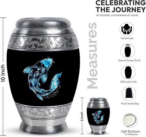 LEXFAY Fish - Urns for Ashes Small - Large Urns for Ashes Adult Female - Combo 1 Large & 4 Small - Cremation Urns for Ashes for Men - Urn for Adult Ashes - Cremation Urns for Human Ashes in Saudi Arabia