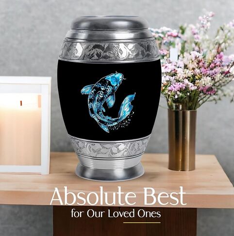 LEXFAY Fish - Urns for Ashes Small - Large Urns for Ashes Adult Female - Combo 1 Large & 4 Small - Cremation Urns for Ashes for Men - Urn for Adult Ashes - Cremation Urns for Human Ashes in Saudi Arabia