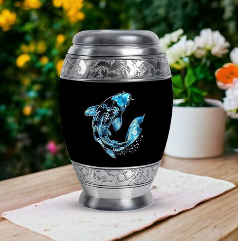 LEXFAY Fish - Urns for Ashes Small - Large Urns for Ashes Adult Female - Combo 1 Large & 4 Small - Cremation Urns for Ashes for Men - Urn for Adult Ashes - Cremation Urns for Human Ashes in Saudi Arabia