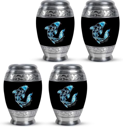 LEXFAY Fish - Urns for Ashes Small - Large Urns for Ashes Adult Female - Combo 1 Large & 4 Small - Cremation Urns for Ashes for Men - Urn for Adult Ashes - Cremation Urns for Human Ashes in Saudi Arabia