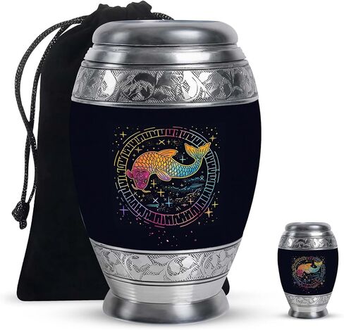 LEXFAY Fish - Urns for Ashes Small - Large Urns for Ashes Adult Female - Combo 1 Large & 4 Small - Cremation Urns for Ashes for Men - Urn for Adult Ashes - Cremation Urns for Human Ashes in Saudi Arabia