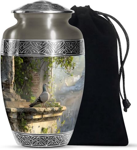 SUBSH Dove Brown Urn for Ashes - Large Cremation Urn for Adult Ashes - Memorial Funeral Urn - Elegant Urn with Dove Design - Decorative Urn for Ashes, Urn for Ashes for Female, Memorial Urns in Saudi Arabia