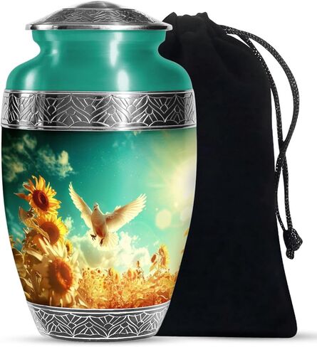SUBSH Dove Brown Urn for Ashes - Large Cremation Urn for Adult Ashes - Memorial Funeral Urn - Elegant Urn with Dove Design - Decorative Urn for Ashes, Urn for Ashes for Female, Memorial Urns in Saudi Arabia