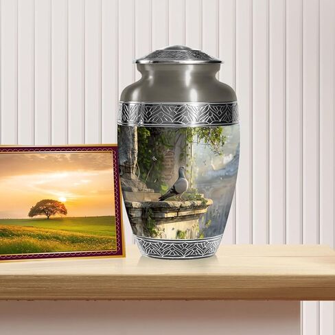 SUBSH Dove Brown Urn for Ashes - Large Cremation Urn for Adult Ashes - Memorial Funeral Urn - Elegant Urn with Dove Design - Decorative Urn for Ashes, Urn for Ashes for Female, Memorial Urns in Saudi Arabia