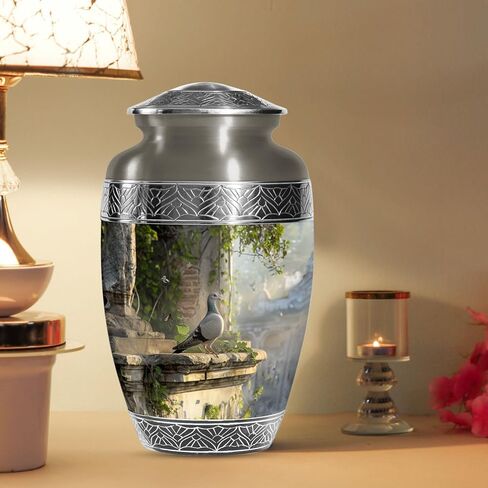 SUBSH Dove Brown Urn for Ashes - Large Cremation Urn for Adult Ashes - Memorial Funeral Urn - Elegant Urn with Dove Design - Decorative Urn for Ashes, Urn for Ashes for Female, Memorial Urns in Saudi Arabia