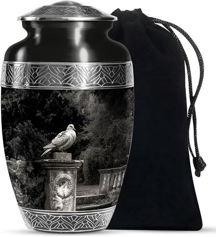 SUBSH Dove Brown Urn for Ashes - Large Cremation Urn for Adult Ashes - Memorial Funeral Urn - Elegant Urn with Dove Design - Decorative Urn for Ashes, Urn for Ashes for Female, Memorial Urns in Saudi Arabia