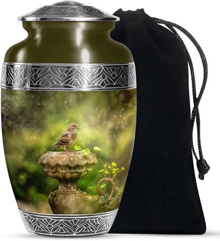 SUBSH Dove Brown Urn for Ashes - Large Cremation Urn for Adult Ashes - Memorial Funeral Urn - Elegant Urn with Dove Design - Decorative Urn for Ashes, Urn for Ashes for Female, Memorial Urns in Saudi Arabia