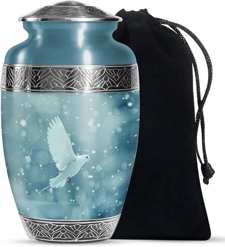 SUBSH Dove Brown Urn for Ashes - Large Cremation Urn for Adult Ashes - Memorial Funeral Urn - Elegant Urn with Dove Design - Decorative Urn for Ashes, Urn for Ashes for Female, Memorial Urns in Saudi Arabia