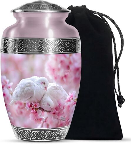 SUBSH Dove Brown Urn for Ashes - Large Cremation Urn for Adult Ashes - Memorial Funeral Urn - Elegant Urn with Dove Design - Decorative Urn for Ashes, Urn for Ashes for Female, Memorial Urns in Saudi Arabia