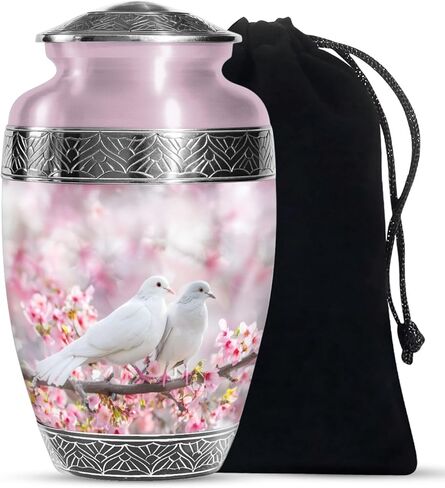 SUBSH Dove Brown Urn for Ashes - Large Cremation Urn for Adult Ashes - Memorial Funeral Urn - Elegant Urn with Dove Design - Decorative Urn for Ashes, Urn for Ashes for Female, Memorial Urns in Saudi Arabia