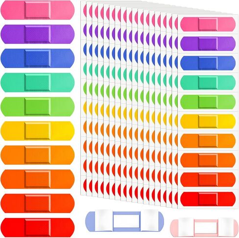 180 قطعة من ضمادات الأطفال السائبة، ضمادات لاصقة مرنة ملونة للأطفال 10 ألوان نيون مقاومة للماء وقابلة للتنفس لحماية الجروح والخدوش للأطفال الصغار، 2.83 بوصة × 0.75 بوصة in Kuwait