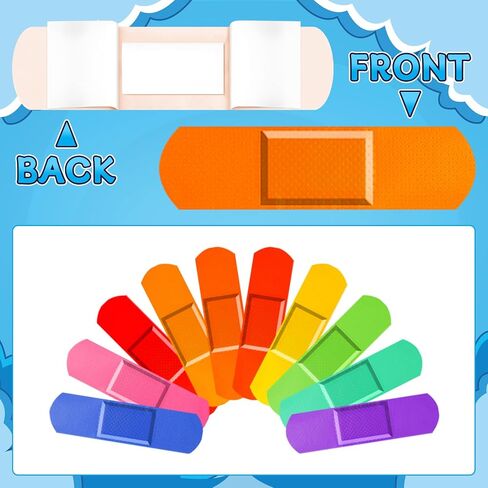 180 قطعة من ضمادات الأطفال السائبة، ضمادات لاصقة مرنة ملونة للأطفال 10 ألوان نيون مقاومة للماء وقابلة للتنفس لحماية الجروح والخدوش للأطفال الصغار، 2.83 بوصة × 0.75 بوصة in Kuwait