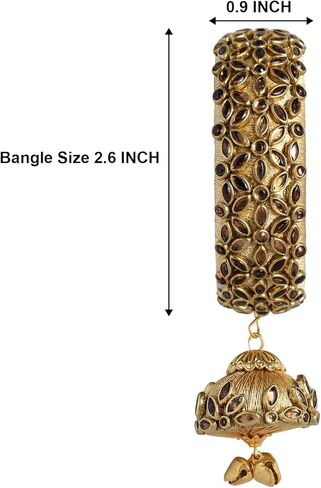 سوار Aheli Cream الهندي التقليدي Kada Bangle مع هدية مجوهرات خطوبة الزفاف المعلقة للنساء in Saudi Arabia