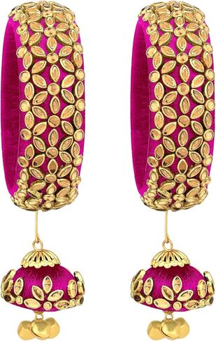 سوار Aheli Cream الهندي التقليدي Kada Bangle مع هدية مجوهرات خطوبة الزفاف المعلقة للنساء in Saudi Arabia