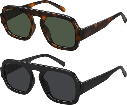 نظارة شمسية WOWSUN Retro Aviator للنساء في السبعينيات مربعة الشكل وظلال عصرية in Kuwait