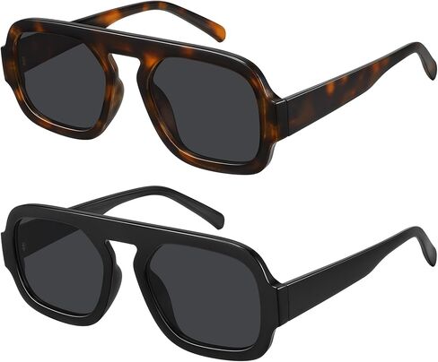 نظارة شمسية WOWSUN Retro Aviator للنساء في السبعينيات مربعة الشكل وظلال عصرية in Kuwait