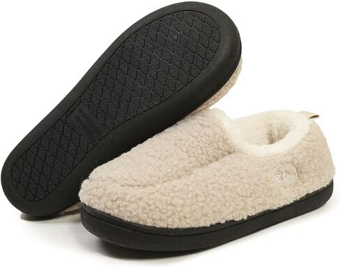 Womens Mens Slippers with Rubber Sole Soft-Lightweight House Slipper Socks Around House Shoes Non Slip Indoor/Outdoor in Saudi Arabia