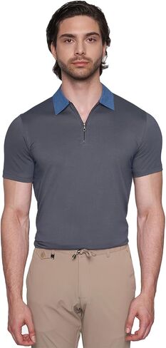 Bright Moons Co The Quarter Zip Polo (Nautical Blue) in Saudi Arabia