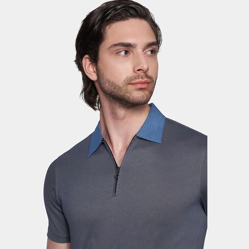 Bright Moons Co The Quarter Zip Polo (Nautical Blue) in Saudi Arabia