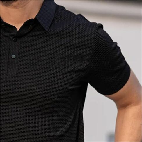 قمصان Wearbreeze للرجال، قمصان بولو بياقة قصيرة الأكمام قابلة للتمدد كاجوال وجافة للرجال، منتعشة وحريرية in Kuwait