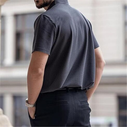 قمصان Wearbreeze للرجال، قمصان بولو بياقة قصيرة الأكمام قابلة للتمدد كاجوال وجافة للرجال، منتعشة وحريرية in Kuwait