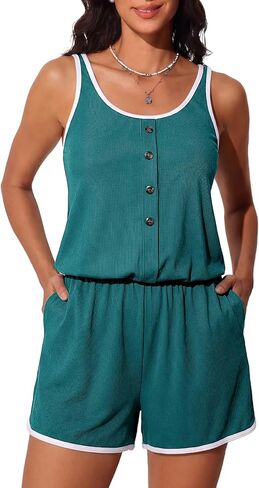 Summer Mae Ribbed Swim Rompers for Women One Piece Swimsuit Blouson Modest Bathing Suits with Pockets Swimwear 2026 in Saudi Arabia