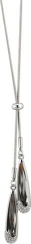 FLACKIT Water Droplet Necklace for Women | Long Pendant Sweater Necklace with Smoky Gray Crystal, Adjustable Y-Shape Chain (14-36 Inch) in Saudi Arabia