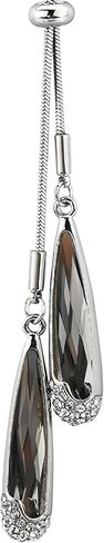 FLACKIT Water Droplet Necklace for Women | Long Pendant Sweater Necklace with Smoky Gray Crystal, Adjustable Y-Shape Chain (14-36 Inch) in Saudi Arabia