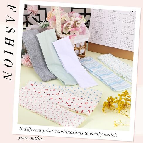 obeoby Floral Headbands for Women, Stripe Cherry Hairbands for Teen Girls Valentines Gifts Non Slip Cotton Fashion Hair Bands in Saudi Arabia