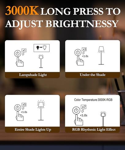 2Pack Cordless Table Lamp ، 5200mAh IP54 مصباح مكتب بطارية مقاوم للماء ، 3 ألوان بدون خطوة ، مصباح تديره البطارية للمطبخ/السرير/الخارجي/المطعم (Grass Green) in Kuwait