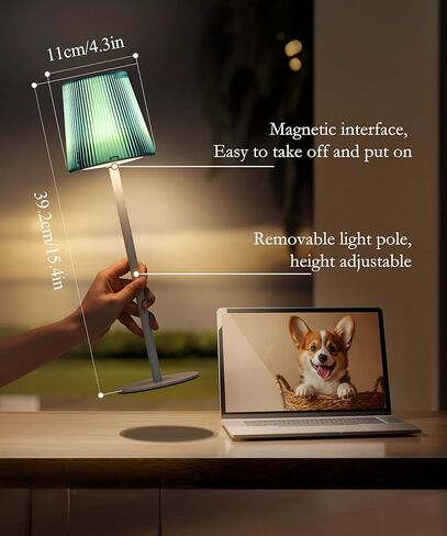 2Pack Cordless Table Lamp ، 5200mAh IP54 مصباح مكتب بطارية مقاوم للماء ، 3 ألوان بدون خطوة ، مصباح تديره البطارية للمطبخ/السرير/الخارجي/المطعم (Grass Green) in Kuwait