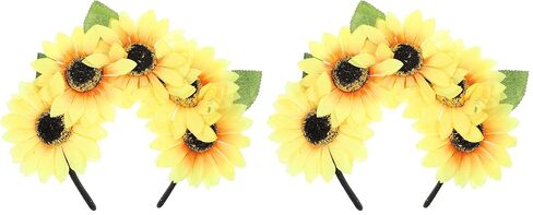 FRCOLOR Sunflower Headband for Women Daisy Flower Headband Sunflower Floral Crown Boho Hawaiian Wreath for Party Beach Womens Yellow in Kuwait