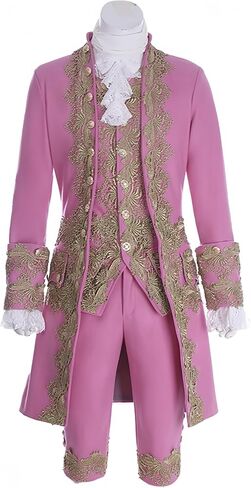Vmyainrt Medieval Rococo Court Style Prince Suit with Socks Mens 18th Century Victorian Costume Embroidered Fancy Dress in Saudi Arabia