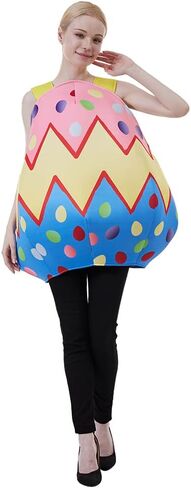 EraSpooky Adult Easter Egg Costume Colorful Onesie funny Cosplay Outfit in Saudi Arabia