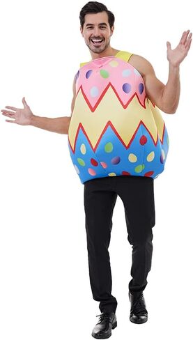 EraSpooky Adult Easter Egg Costume Colorful Onesie funny Cosplay Outfit in Saudi Arabia