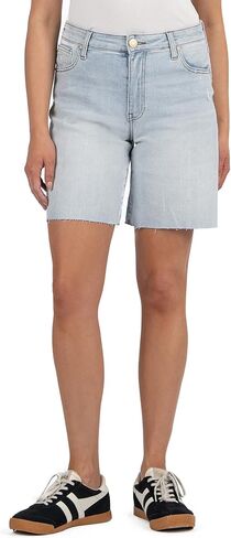 KUT from the Kloth Womens Hailey HIGH Rise Bermuda-Basic RAW Hem Optic White 0 One Size in Saudi Arabia