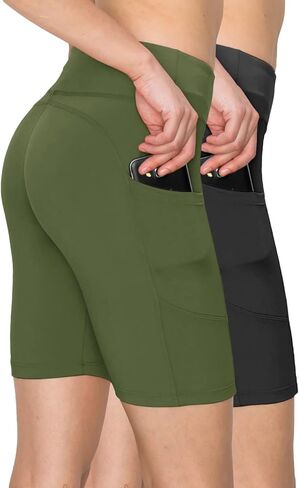 ALWAYS 2 Pack Biker Shorts for Women - Buttery Soft Shorts with Pockets in Saudi Arabia