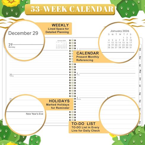 2024 Planner – Planner 2024 from January 2024 to December 2024, 8.5" x 6.4", 2024 Planner Weekly and Monthly with Tabs, Flexible Hardcover, Strong Twin - Wire Binding, Inner Pocket, Elastic Closure in Saudi Arabia