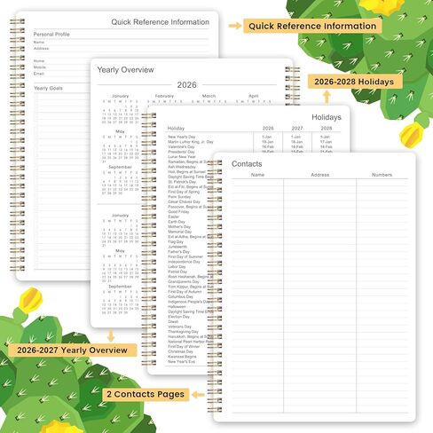 2024 Planner – Planner 2024 from January 2024 to December 2024, 8.5" x 6.4", 2024 Planner Weekly and Monthly with Tabs, Flexible Hardcover, Strong Twin - Wire Binding, Inner Pocket, Elastic Closure in Saudi Arabia