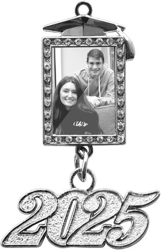 Endea Graduation Custom Personalized Graduate Tassel Photo Frame Charm With Date Drop (Silver, 2026) in Saudi Arabia